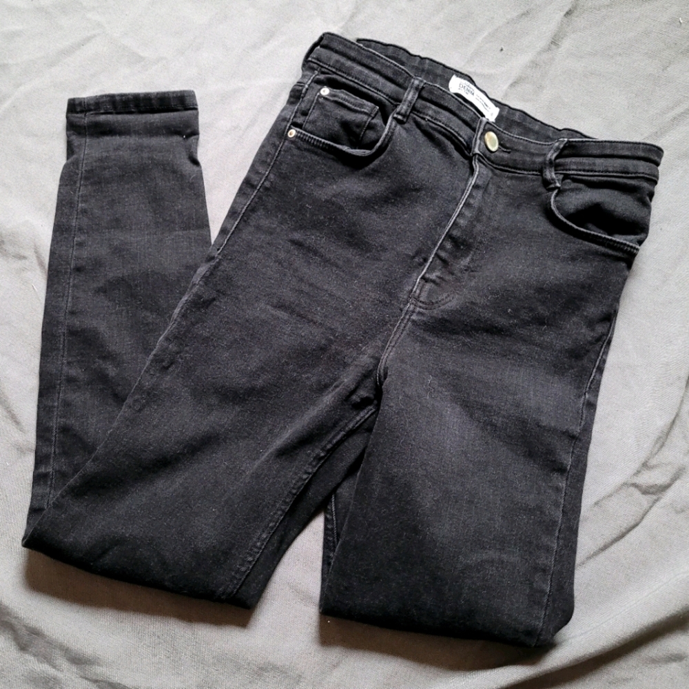 Zara | Denim by TRF Black High Rise Skinny Jeans 8